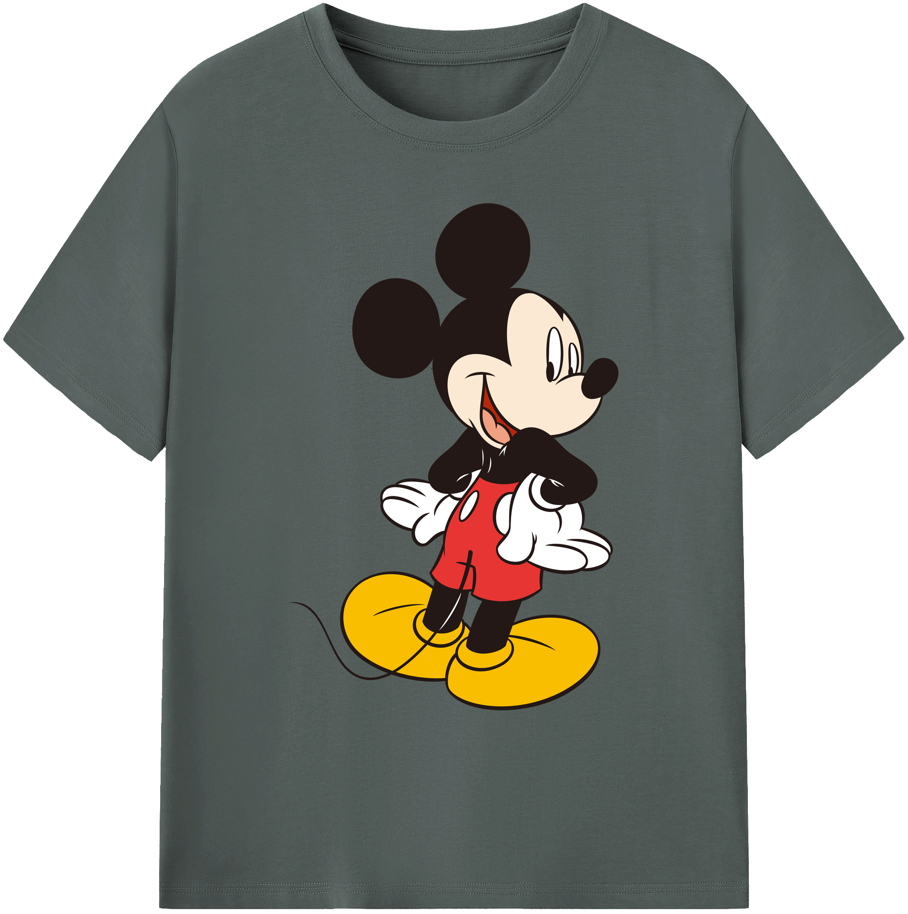 ミッキーマウス Mickey Mouse 綿100％ メンズ半袖Tシャツ｜肌触りやわらか＆通気性